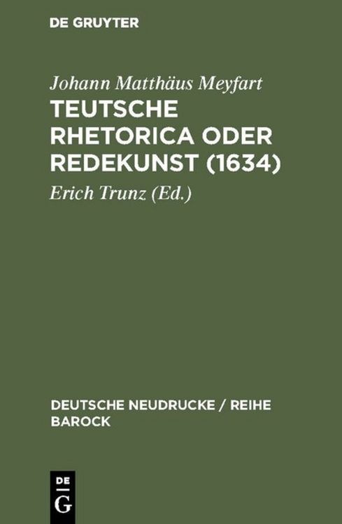Produktbild: Teutsche Rhetorica oder Redekunst (1634)