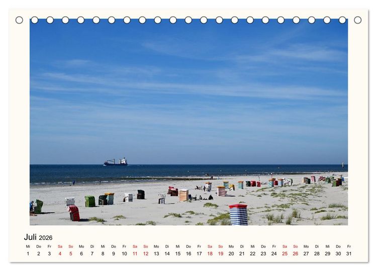 Produktbild: Borkum - Ruhig inmitten der Wogen (Tischkalender 2026 DIN A5 quer), CALVENDO Monatskalender