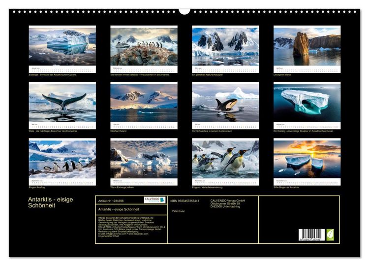 Produktbild: Antarktis - eisige Sch&ouml;nheit (Wandkalender 2026 DIN A2 quer), CALVENDO Monatskalender