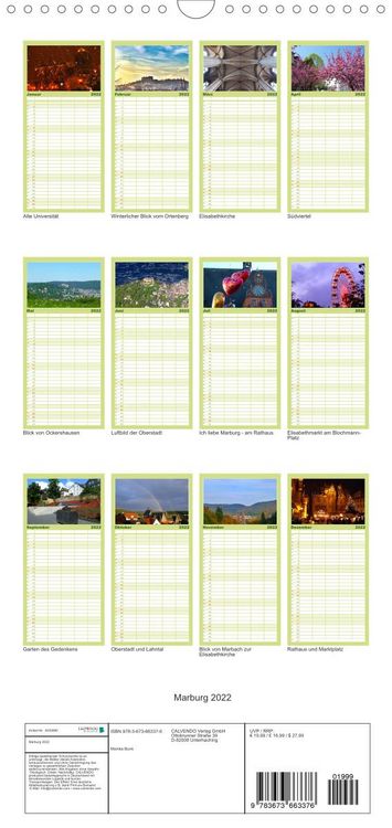 Produktbild: Familienplaner Marburg 2022 (Wandkalender 2022 , 21 cm x 45 cm, hoch)