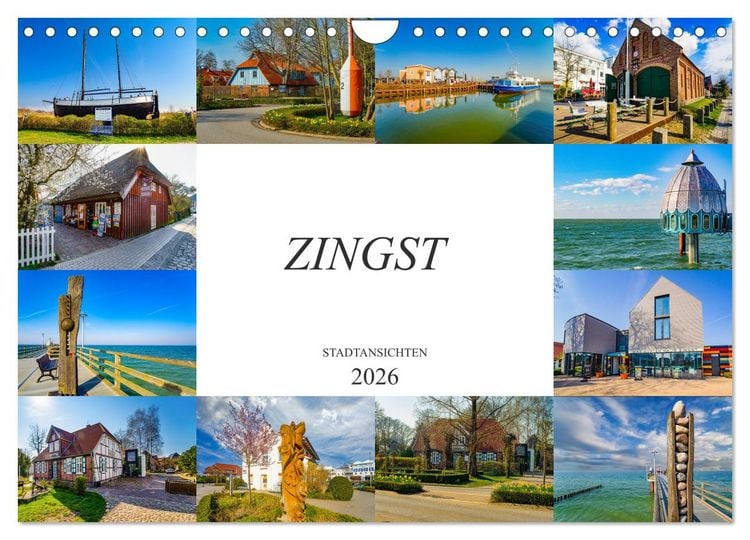 Produktbild: Zingst Stadtansichten (Wandkalender 2026 DIN A4 quer), CALVENDO Monatskalender