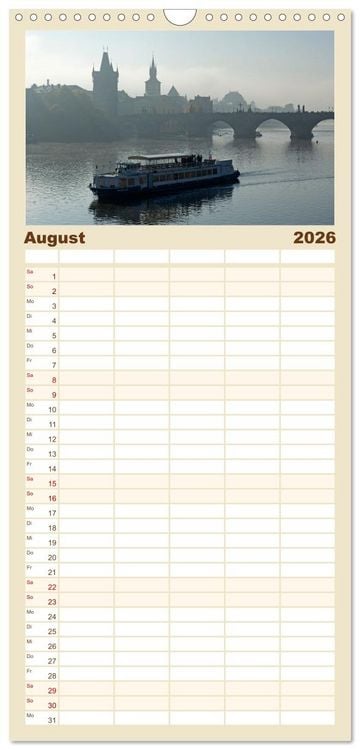 Produktbild: Familienplaner 2026 - Goldenes Prag mit 5 Spalten (Wandkalender, 21 x 45 cm) CALVENDO