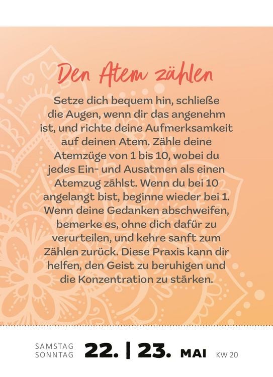 Produktbild: Abrei&szlig;kalender Achtsamkeit f&uuml;r dich 2027