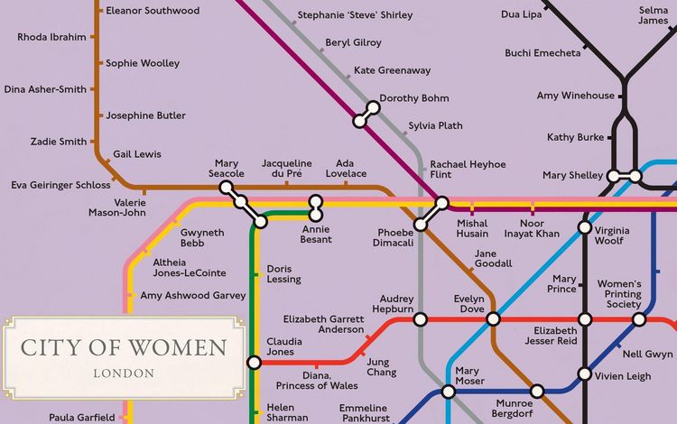 Produktbild: City of Women London Tube Wall Map (A2, 16.5 x 23.4 Inches)