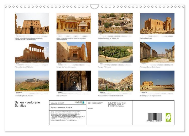 Produktbild: Syrien - verlorene Sch&auml;tze (Wandkalender 2026 DIN A3 quer), CALVENDO Monatskalender