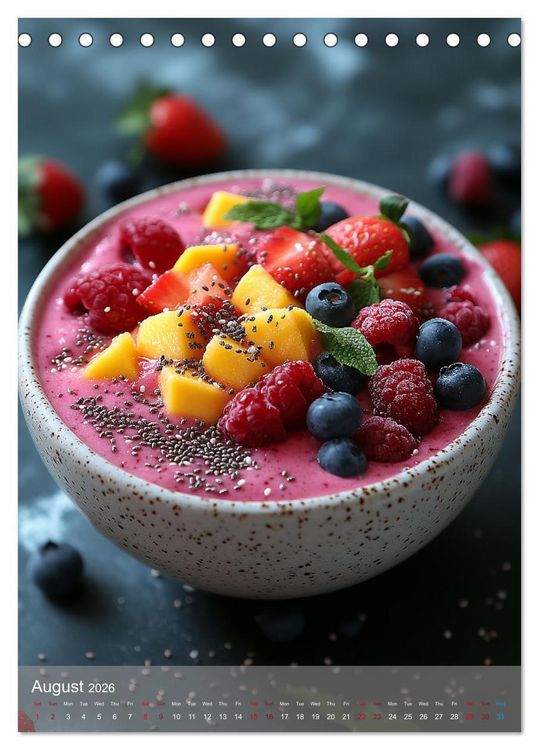Produktbild: Smoothie Bowl Bliss (Desk Calendar 2026 DIN A5 portrait), CALVENDO 12 Month DeskCalendar