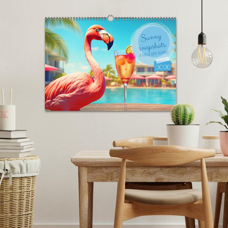 Produktbild: Sunny snapshots - A year of happy animals (Wall Calendar 2026 DIN A3 landscape), CALVENDO 12 Month Wall Calendar