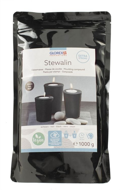 Produktbild: GLOREX Figurengie&szlig;masse Stewalin schwarz 1000g