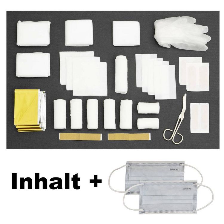 Produktbild: Petex 43939704 Plus schwarz DIN 13164:2022 inkl. Warnweste gelb EN 20471 Verbandtasche Inkl. Warnweste Pkw, Wohnmobile, Van, SUV 1 St.