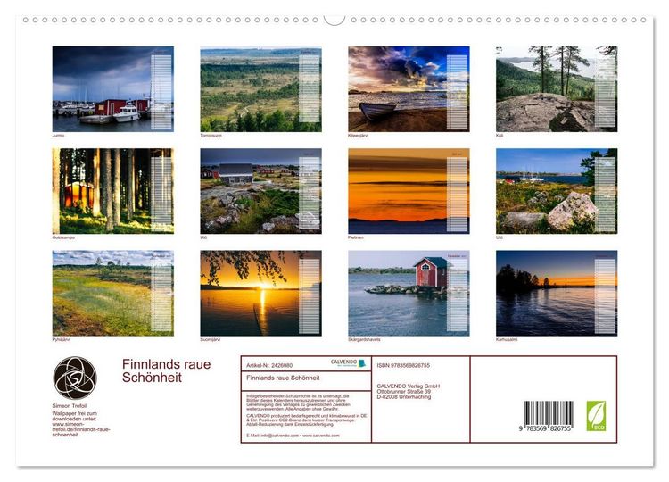 Produktbild: Finnlands raue Sch&ouml;nheit (hochwertiger Premium Wandkalender 2027 DIN A2 quer), Kunstdruck in Hochglanz