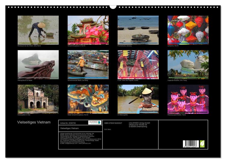 Produktbild: Vielseitiges Vietnam (Wandkalender 2026 DIN A2 quer), CALVENDO Monatskalender