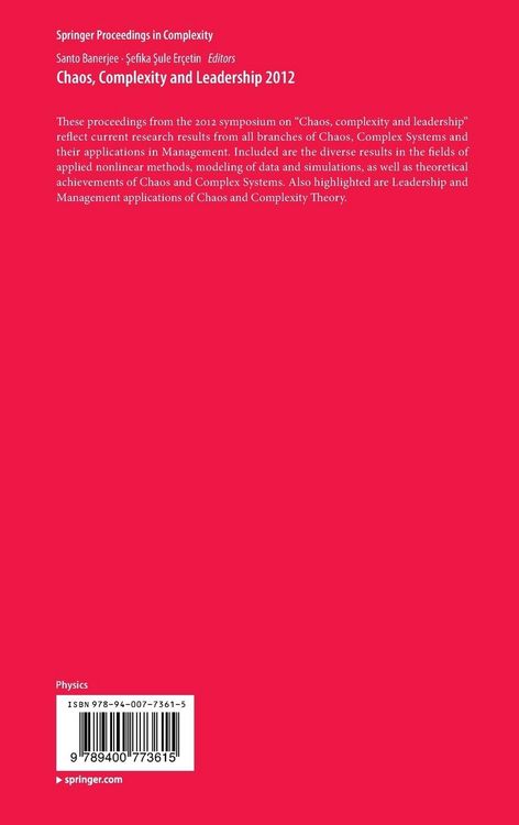 Produktbild: Chaos, Complexity and Leadership 2012