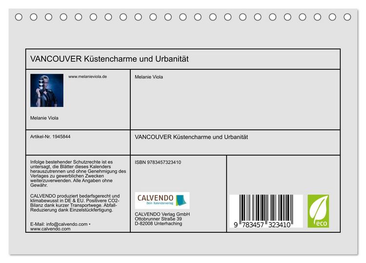 Produktbild: VANCOUVER K&uuml;stencharme und Urbanit&auml;t (Tischkalender 2026 DIN A5 quer), CALVENDO Monatskalender