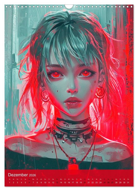 Produktbild: Manga-Comics. Cyberpunk Anime. Science Fiction Girls (Wandkalender 2026 DIN A3 hoch), CALVENDO Monatskalender