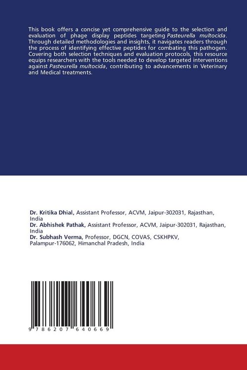 Produktbild: Phage Display Peptides: Combating PASTEURELLA MULTOCIDA