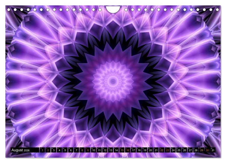 Produktbild: Energie - Mandalas, Spiritualit&auml;t durch die Farbe Lila (Wandkalender 2026 DIN A4 quer), CALVENDO Monatskalender