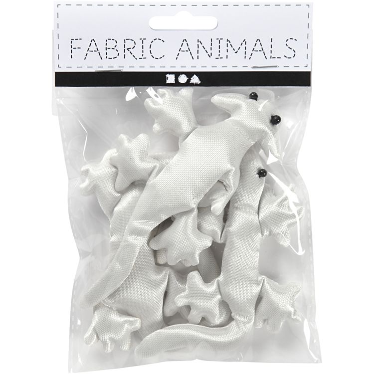 Produktbild: Creativ Company Echsen, Gr&ouml;&szlig;e 10-14 cm, Wei&szlig;, 3 Stk