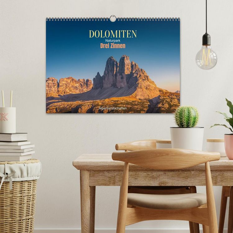 Produktbild: Dolomiten, Drei Zinnen Naturpark: Alpenlandschaften (Wandkalender 2026 DIN A3 quer), CALVENDO Monatskalender
