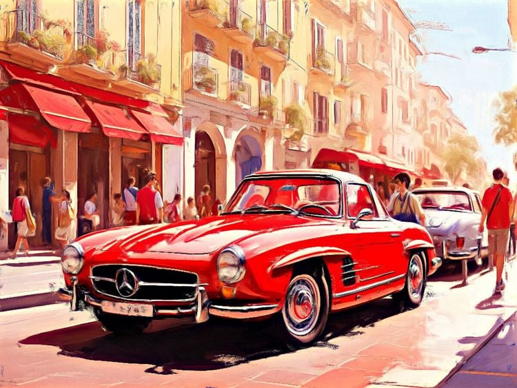 Produktbild: CALVENDO Puzzle Der klassische Mercedes-Benz 190SL gilt heutzutage als Wertanlage. | 1000 Teile Lege-Gr&ouml;&szlig;e 64x48cm Foto-Puzzle f&uuml;r gl&uuml;ckliche Stunden