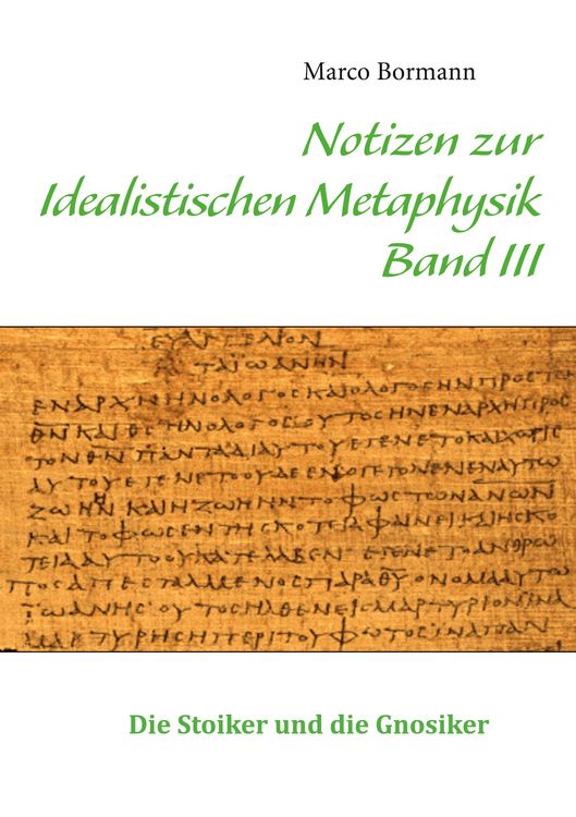 Produktbild: Notizen zur Idealistischen Metaphysik III