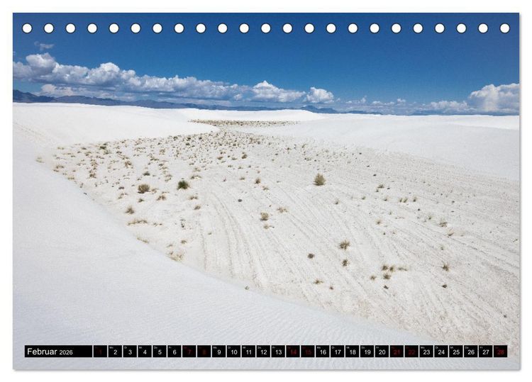 Produktbild: Wei&szlig;e Wunderwelten - White Sands National Monument (Tischkalender 2026 DIN A5 quer), CALVENDO Monatskalender