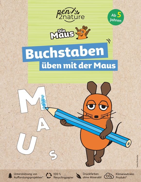 Bild vom Artikel Buchstaben üben mit der Maus. Nachhaltiges Vorschulbuch für Kinder ab 5 Jahren vom Autor Pen2nature