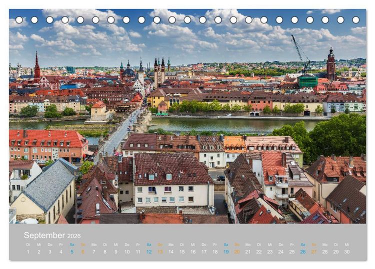 Produktbild: W&uuml;rzburg - Stadt der Kirchen (Tischkalender 2026 DIN A5 quer), CALVENDO Monatskalender