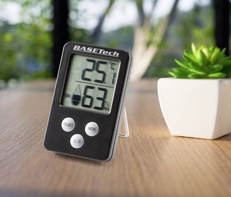 Thermo-/Hygrometer Schwarz