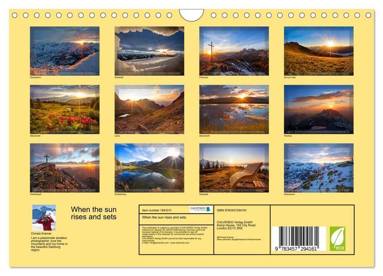 Produktbild: When the sun rises and sets (Wall Calendar 2026 DIN A4 landscape), CALVENDO 12 Month Wall Calendar