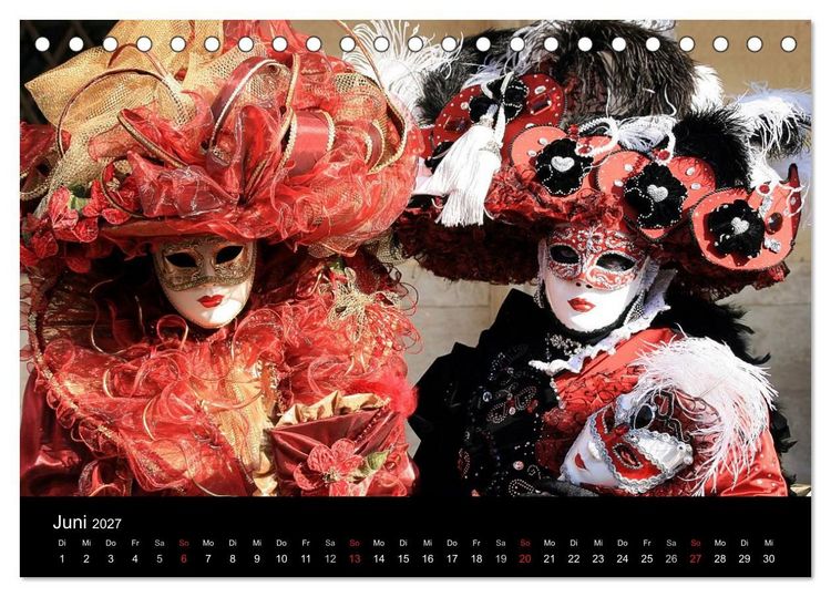 Produktbild: Venedig Maskenball (Tischkalender 2027 DIN A5 quer), CALVENDO Monatskalender