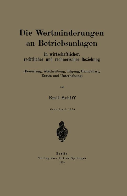 Produktbild: Die Wertminderungen an Betriebsanlagen