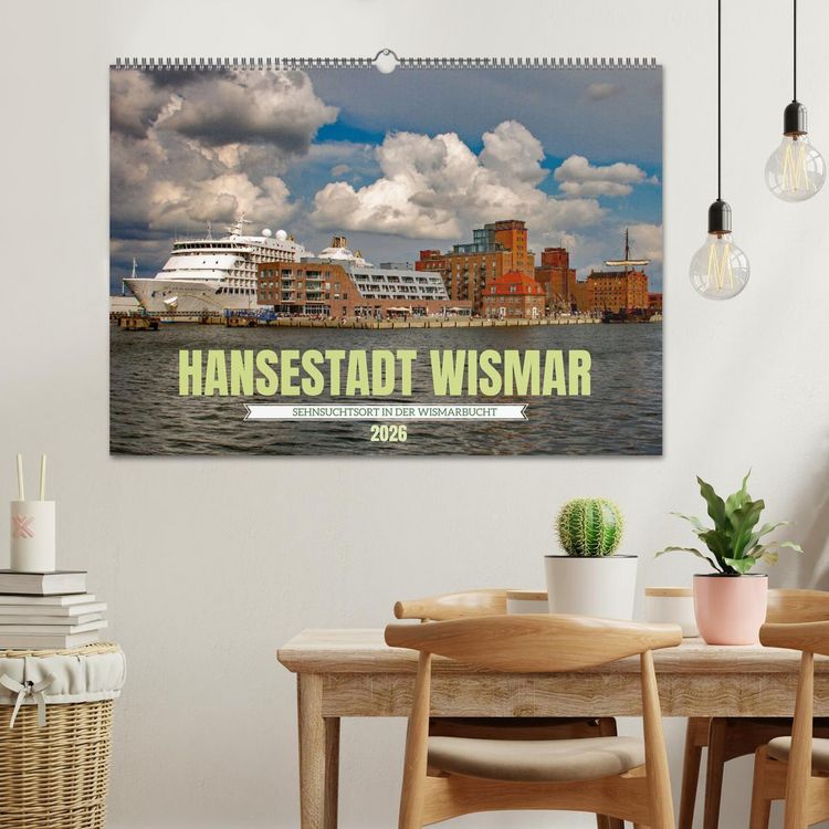 Produktbild: Hansestadt Wismar - Sehnsuchtsort (Wandkalender 2026 DIN A2 quer), CALVENDO Monatskalender