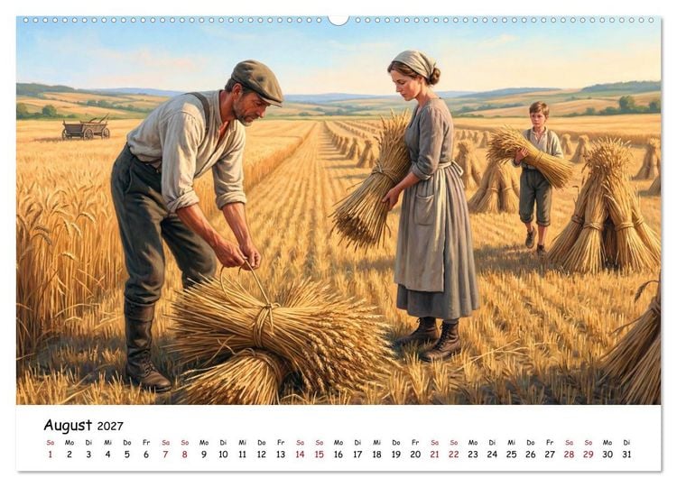 Produktbild: Zwischen Feld und Hof - Landleben vor &uuml;ber hundert Jahren (hochwertiger Premium Wandkalender 2027 DIN A2 quer), Kunstdruck in Hochglanz