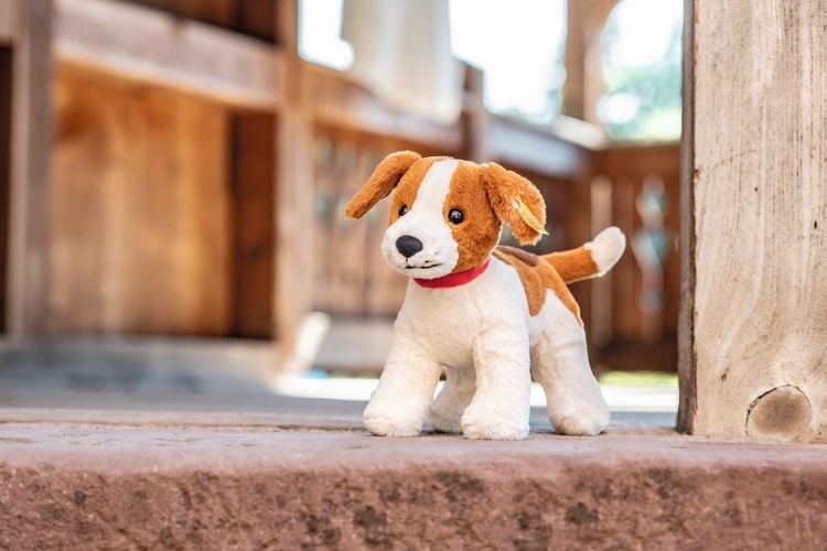 Produktbild: Steiff 067082 - Snuffy Hund, stehend, braun/wei&szlig;, Pl&uuml;sch, 27 cm