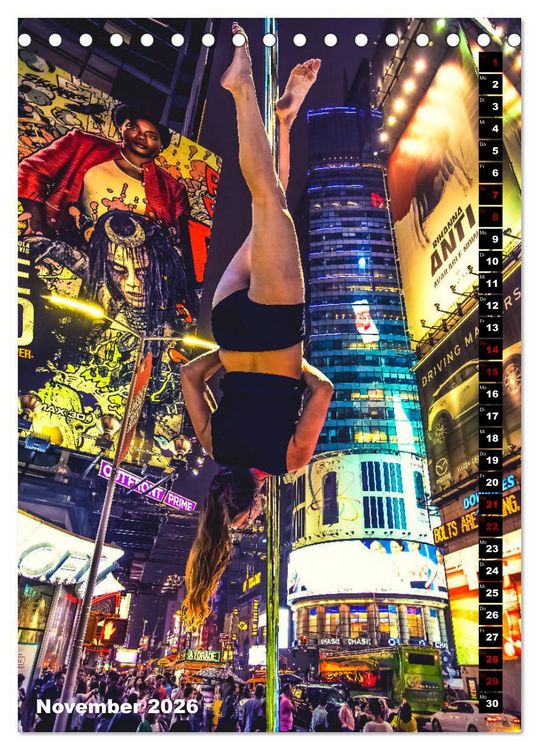 Produktbild: Poledance auf New Yorks Stra&szlig;en (Tischkalender 2026 DIN A5 hoch), CALVENDO Monatskalender