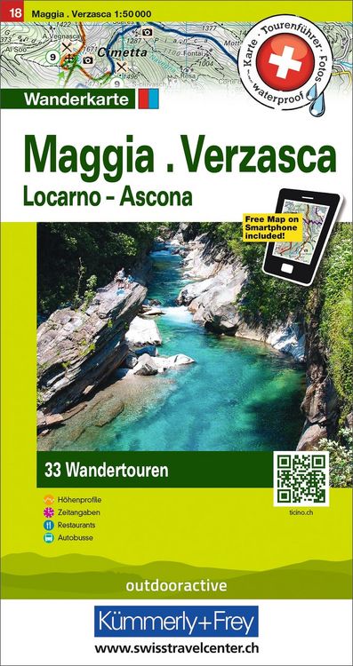 Produktbild: Maggia, Verzasca, Locarno-Ascona Touren-Wanderkarte Nr. 18