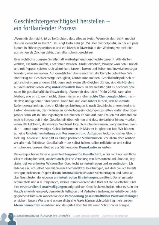 Produktbild: Geschlechtersensible P&auml;dagogik f&uuml;r Lehrkr&auml;fte