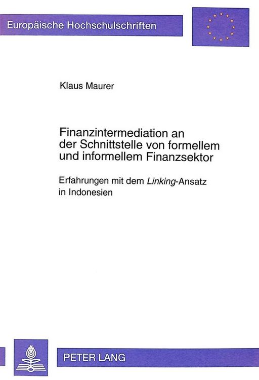 Produktbild: Finanzintermediation an der Schnittstelle von formellem und informellem Finanzsektor