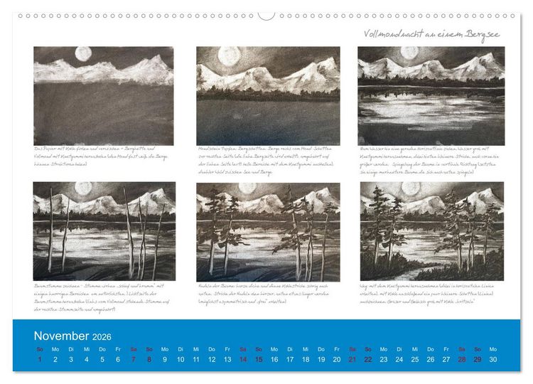 Produktbild: Mal einfach mit ! 12 ausf&uuml;hrliche Schritt f&uuml;r Schritt Anleitungen (hochwertiger Premium Wandkalender 2026 DIN A2 quer), Kunstdruck in Hochglanz
