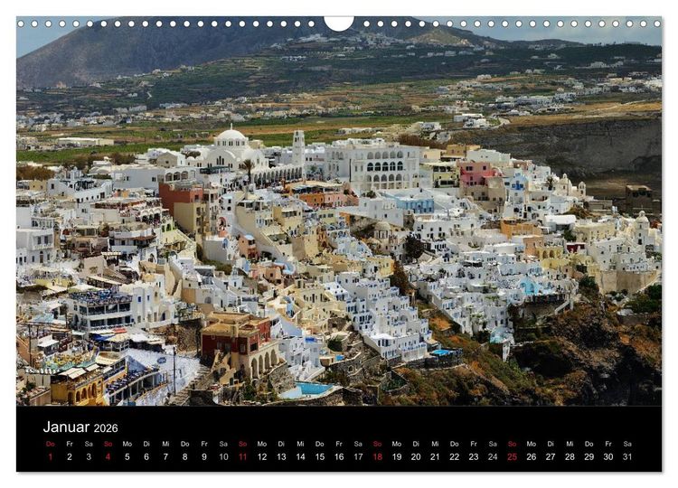 Produktbild: Santorini &ndash; Leben auf dem Vulkan (Wandkalender 2026 DIN A3 quer), CALVENDO Monatskalender