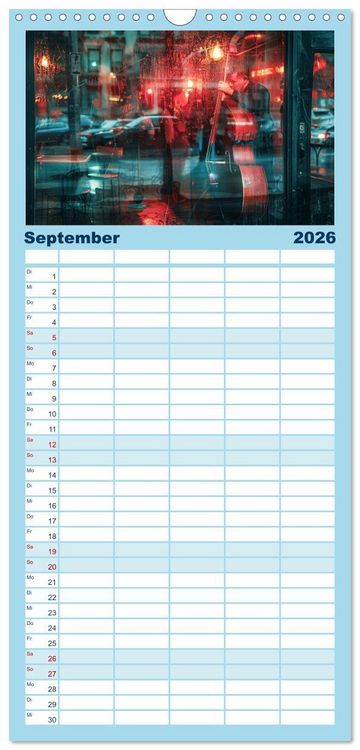 Produktbild: Familienplaner 2026 - Jazz Geschichten um Mitternacht mit 5 Spalten (Wandkalender, 21 x 45 cm) CALVENDO