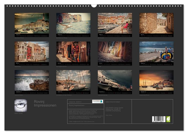 Produktbild: Rovinj Impressionen (Wandkalender 2026 DIN A2 quer), CALVENDO Monatskalender