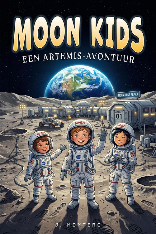 Produktbild: Moon Kids: Een Artemis-avontuur: Voorleesboek over drie kinderen op de maanbasis van NASA, echte wetenschap en ruimtevaart, 6 tot 10 jaar