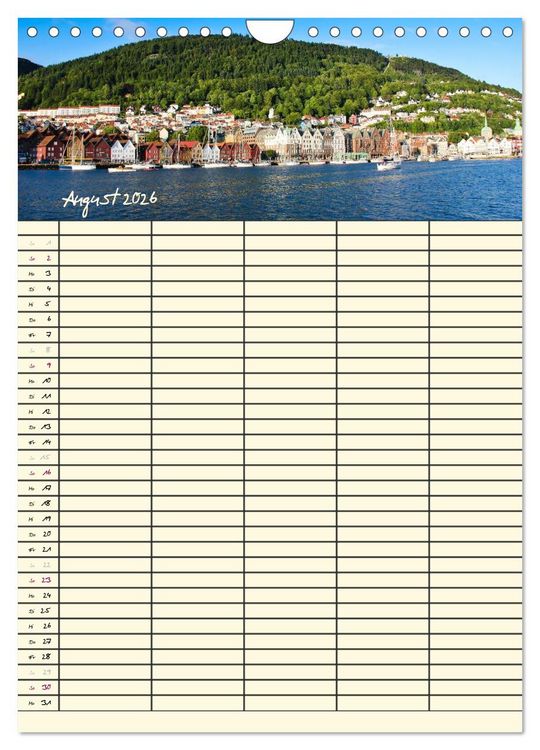 Produktbild: Familienplaner Norwegen (Wandkalender 2026 DIN A4 hoch), CALVENDO Monatskalender