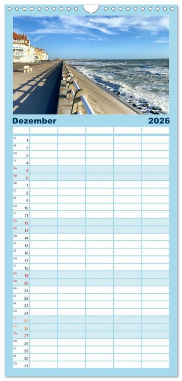 Produktbild: Familienplaner 2026 - Frankreichs Norden - Entlang der C&ocirc;te d'Opale mit 5 Spalten (Wandkalender, 21 x 45 cm) CALVENDO