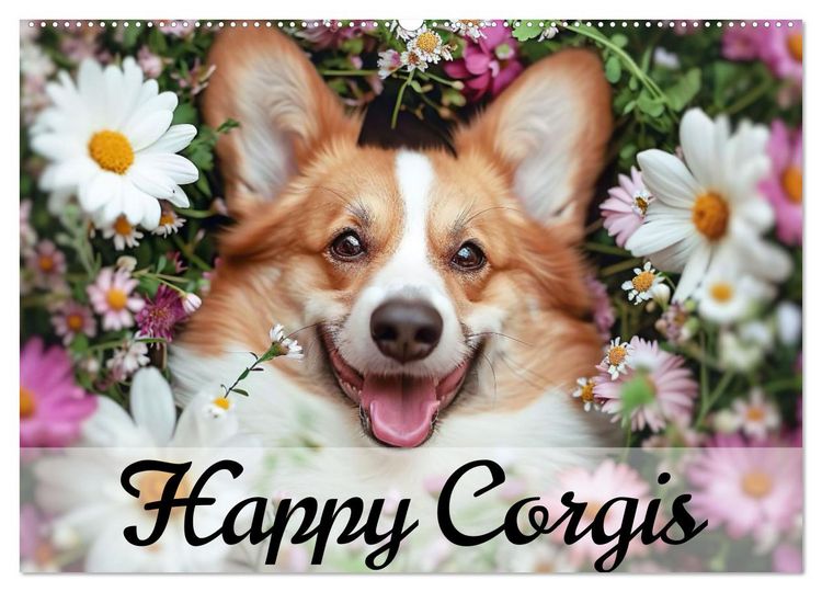 Produktbild: Happy Corgis (Wandkalender 2026 DIN A2 quer), CALVENDO Monatskalender