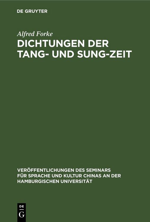 Produktbild: Dichtungen der Tang- und Sung-Zeit