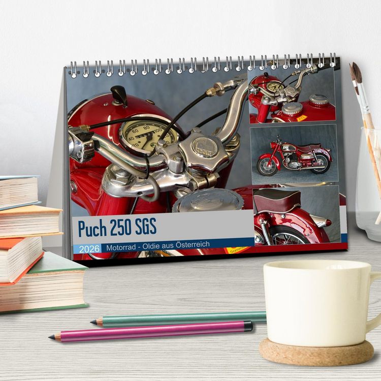 Produktbild: Puch 250 SGS Motorrad - Oldie aus &Ouml;sterreich (Tischkalender 2026 DIN A5 quer), CALVENDO Monatskalender