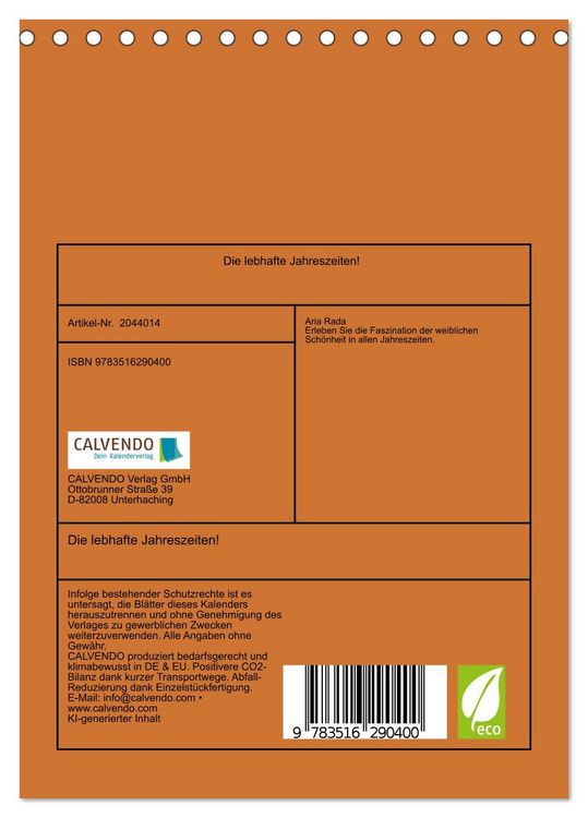 Produktbild: Die lebhafte Jahreszeiten! (Tischkalender 2026 DIN A5 hoch), CALVENDO Monatskalender