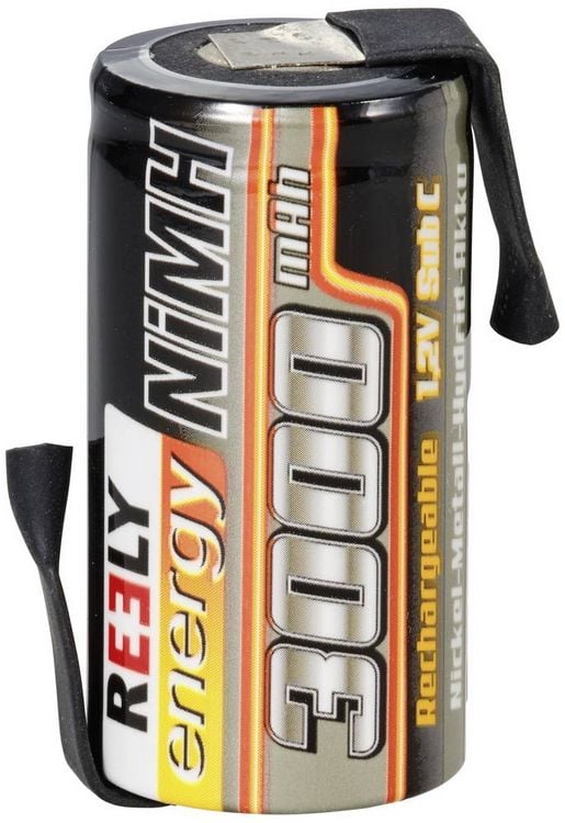 Produktbild: Reely Modellbau-Akku-Einzelzelle NiMH Sub-C 1.2V 3000 mAh mit L&ouml;tfahne